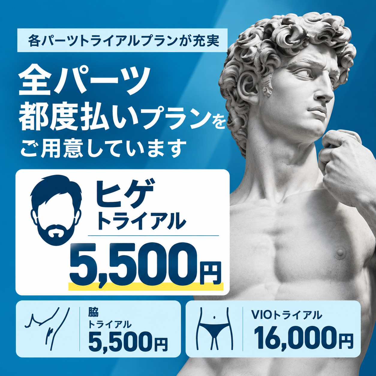 ダビデクリニック新宿の都度払いプラン